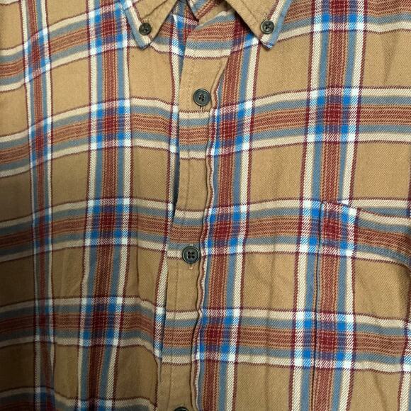 Foundry-Mens Long Sleeve Button-Down Flannel Shirt-3XL Big/Tall-Brown Plaid - Picture 2 of 8